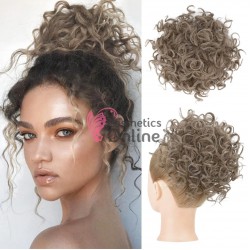 Coc modern din par artificial cu elastic W80310906 Saten cu Cenusiu Mixt - NEW